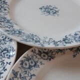 Set of 6 flat plates Terre de Fer model "Aster" XIXth