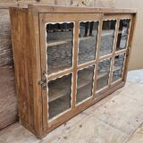 Antique Art Deco glass-fronted sideboard in Burmese teak