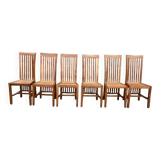 6 teak wood chairs