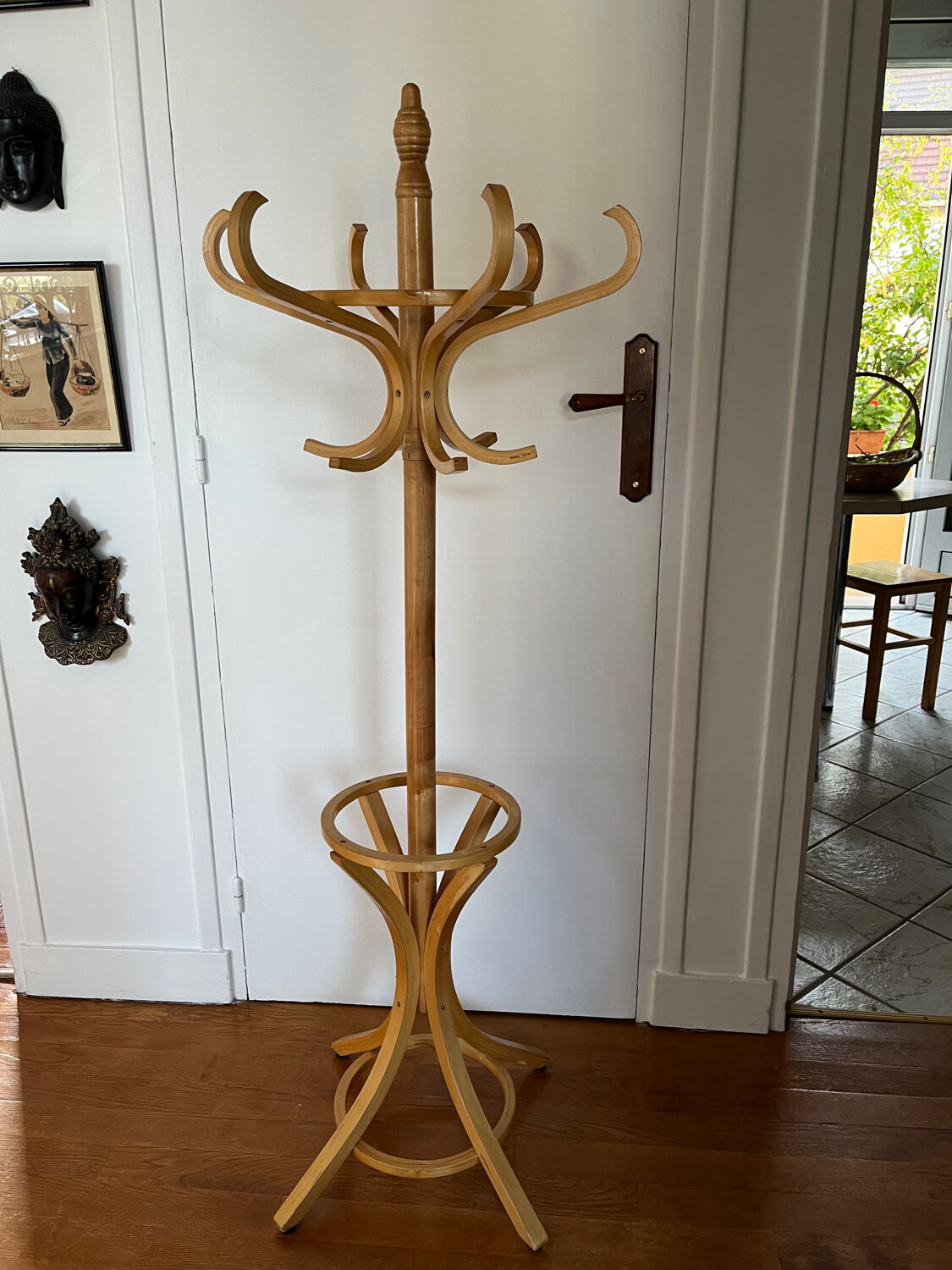 Wooden coat rack