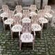 Set of 10 chairs mambo Stamp Henry Massonnet by Pierre Paulin