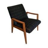 Vintage armchair 1960's Scandinavian style and Scottish fabric