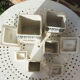 4 old art deco style earthenware kitchen pots