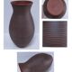 two-tone striped clay vase from the 1960s, signed