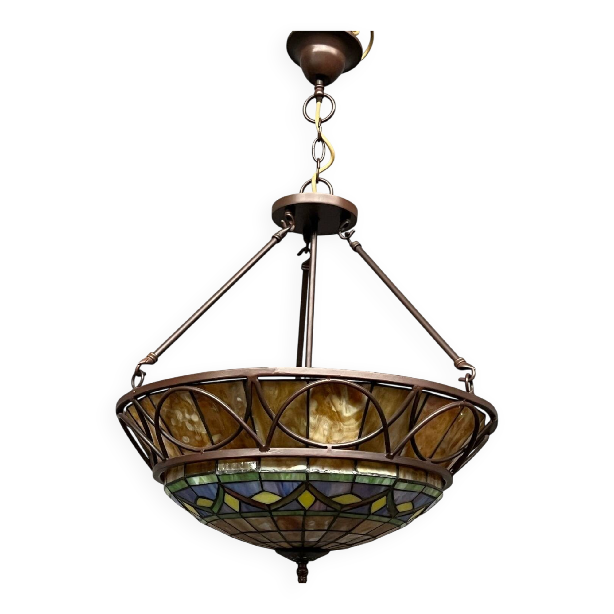 Large Tiffany lamp.