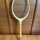 Vintage wooden tennis racket challenge sport
