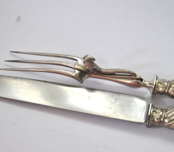 Couvert de service rocaille en argent minerve Armand Frenais 1900