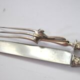 Rococo service cutlery in SILVER Minerve Armand Frenais 1900 Serving knife and fork