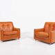 Danish Modern cognac leather armchairs from 1960’s