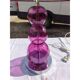 Lampe vintage en chrome et verre de couleur