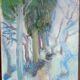 Pastel - Christine Delessert - 72 x 53 cm - sous-bois bleu