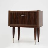 Vintage nightstand in wood with chrome details, Belgium 1960s