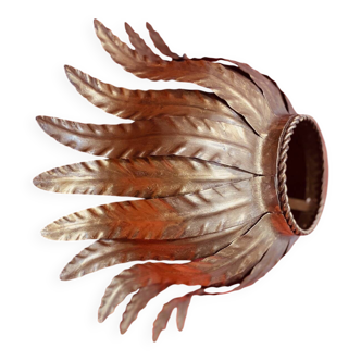 Vintage gold metal flower wall light or ceiling light.