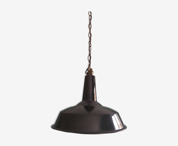 Industrial suspension reluma in black enamelled sheet metal