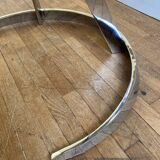 Round table vintage smoked glass 1970