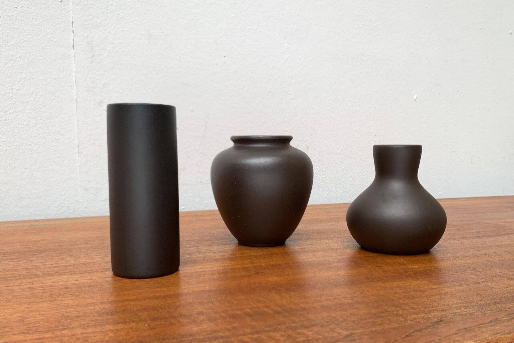 Minimalist German ceramic vases from the mid-century, Wormser Terra-Sigillata, 1960s, set of 3.