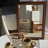Rectangular mirror with wooden frame 88x62