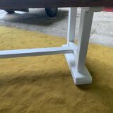 Raw wood table top.