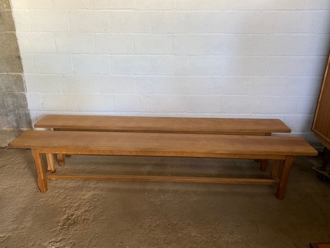 Pair of benches for rustic farmhouse table 1950