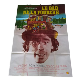 An original folded movie poster: The fork bar Jacques Brel 1972