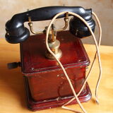 Ericsson antique telephone in wood and bakelite