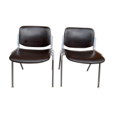 Pair of stackable chairs model dsc by Giancarlo Piretti, castelli years 1965