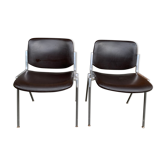Pair of stackable chairs model dsc by Giancarlo Piretti, castelli years 1965