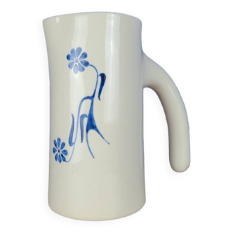 Modernist ceramic pitcher, signed polychrome decoration