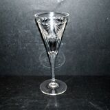Set of 6 Roemer wine glasses Crystal flutes engraved garland 1900