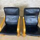 Pair armchairs ikea black leather