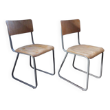 Industrial vintage Chairs Willem Hendrik Gispen for Gispen 1950s, Set of 2