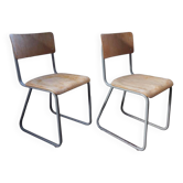 Chaises industrielles vintage Willem Hendrik Gispen pour Gispen années 1950, ensemble de 2