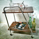 Vintage trolley bar with wheels