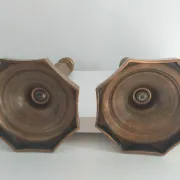 Pair of bronze candlestick holders from the 19th century
