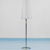 Mid-Century brass floor lamp by Rupert Nikoll, manual switch by Carl Aubock, Austria, 1950.