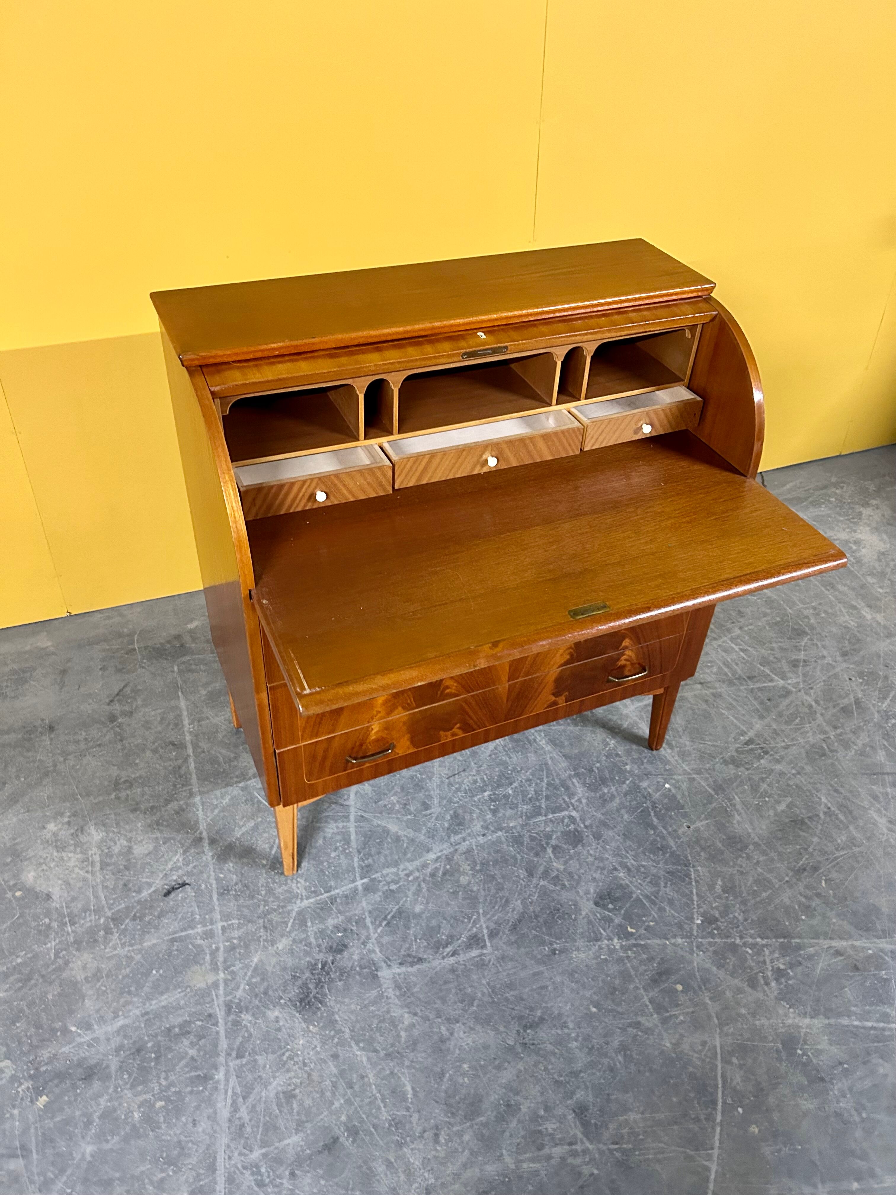 Swedish vintage roll-top desk by Egon Ostergaard, 1960s