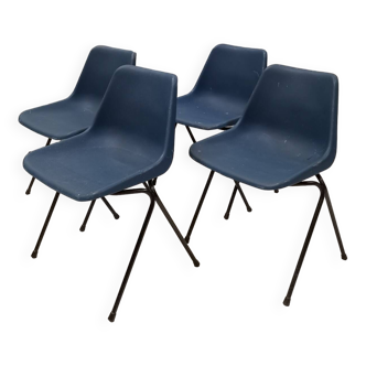 Set of 4 Polyprop chairs, Robin Day, Hille
