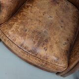 Vintage Dutch cognac coloured leather club chair, set of 2
