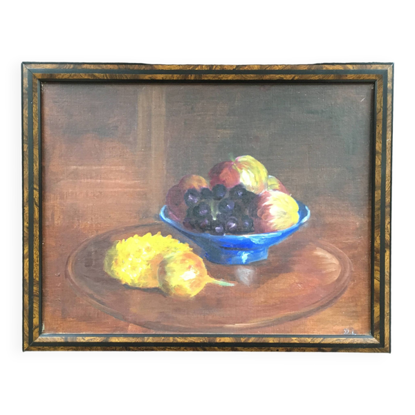 Tableau ancien coupe de fruits