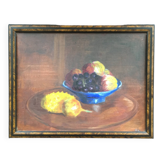 Tableau ancien coupe de fruits