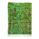 Green Beni Ouarain Berber rug with brown patterns, 1.45x1.10m