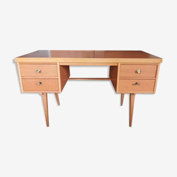 Bureau plaqué chêne et formica années 60/70