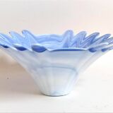 Murano glass cup opaline blue white width 26 cm 60s