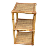 Vintage shelf in bamboo, rattan, and wicker 56cm