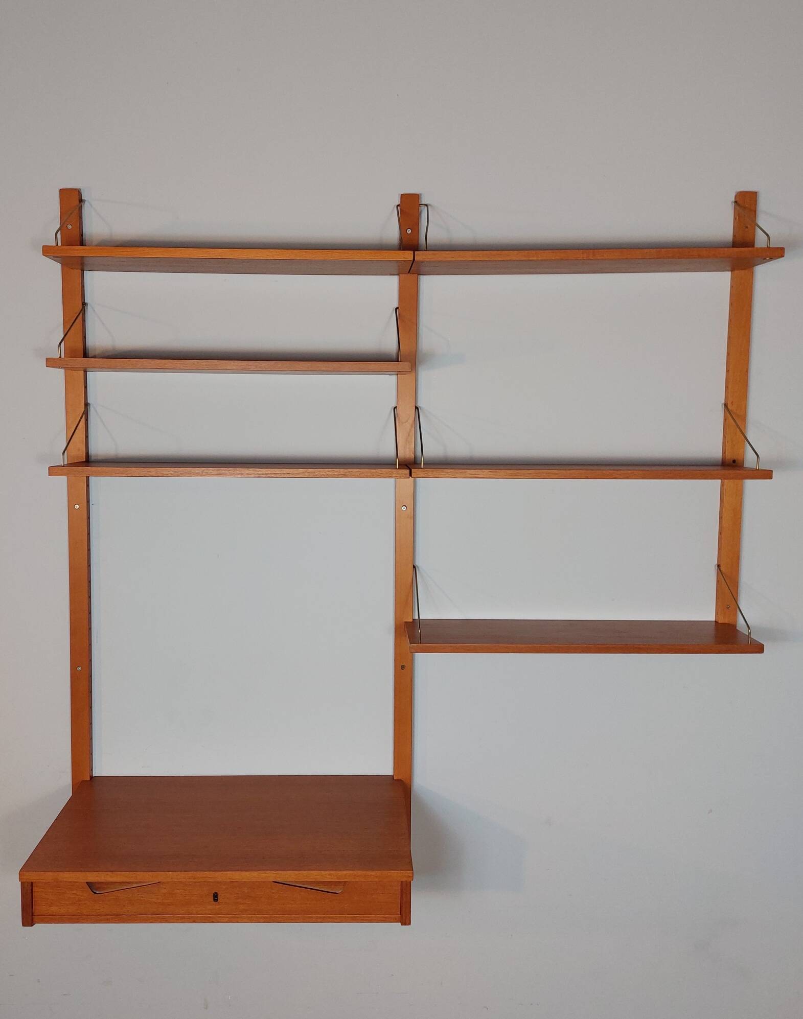 Rival Scandinavian shelves & wall secretary by Kjell Riise, 1960s