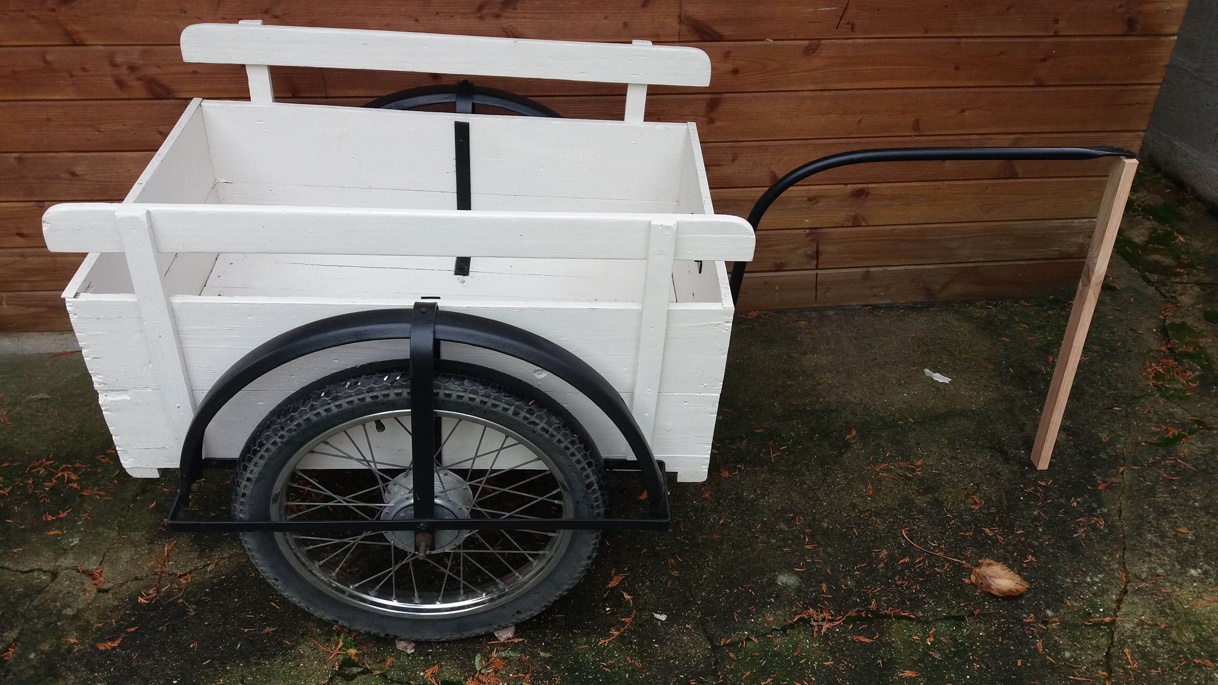 Wooden and iron cart.