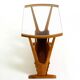 Beautiful mid-century modern side table with magazine rack, made of ash woo