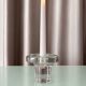 Vintage Scandinavian glass Candle Holder – Clear Pressed Glass – 1970s