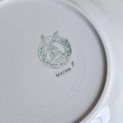 4 vintage deep plates in earthenware Moulin Des Loups model Nappe green