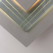 Pair of vintage wall lights, white lacquered metal and glass, Germany 1970s